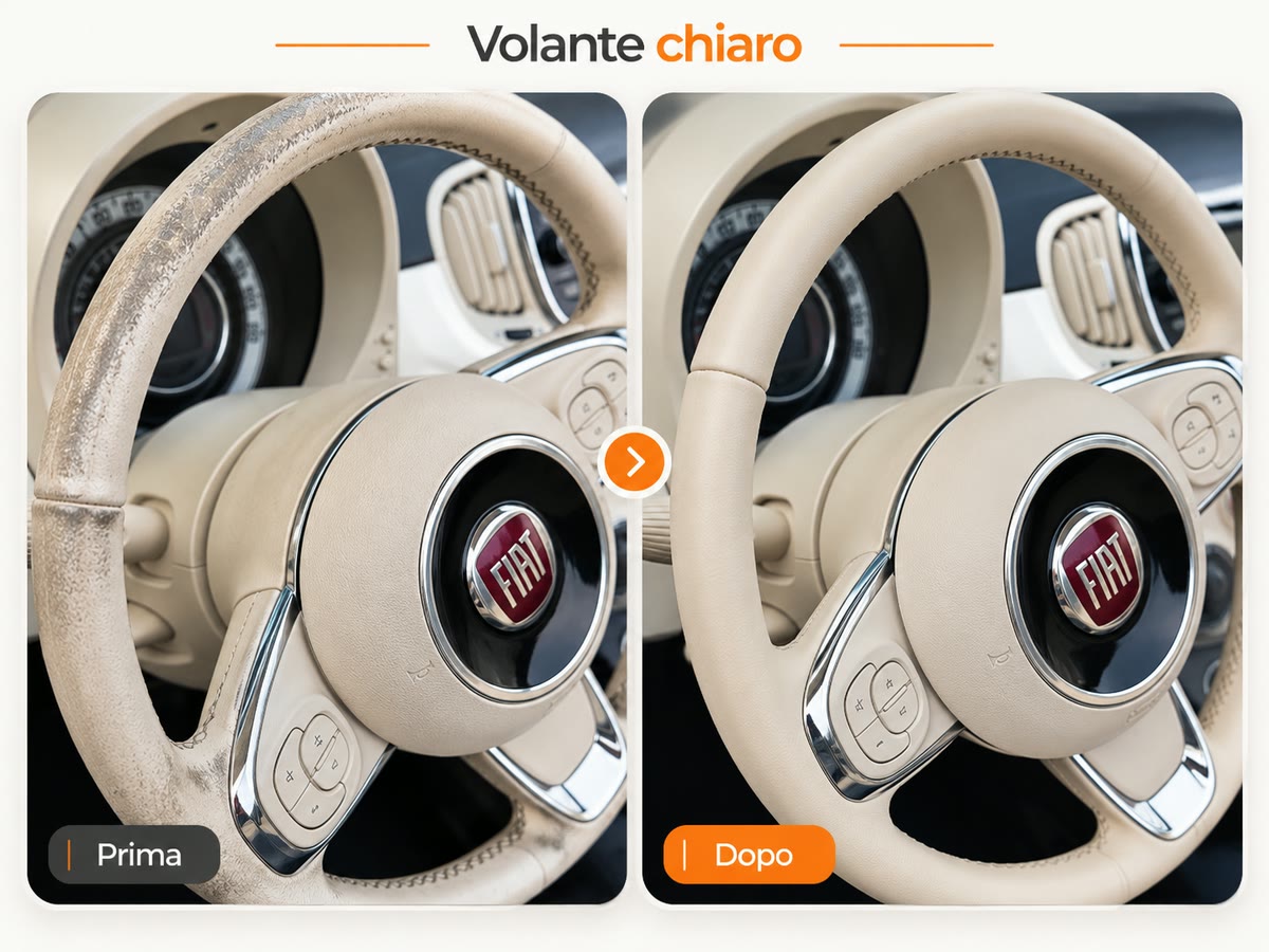 Volante chiaro: prima e dopo il ricondizionamento