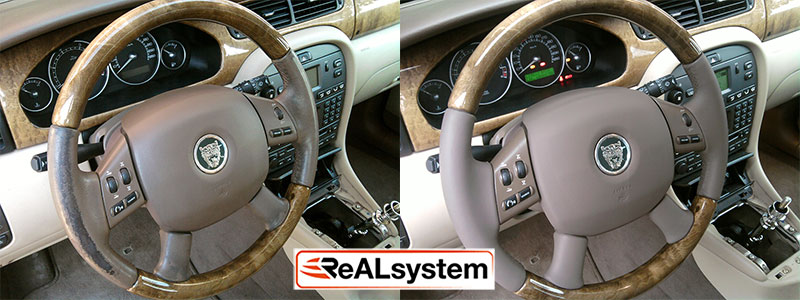 Regeneration of wood and leather steering wheel